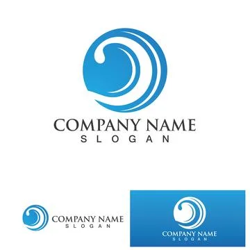 Water wave logo design template Stock Illustration