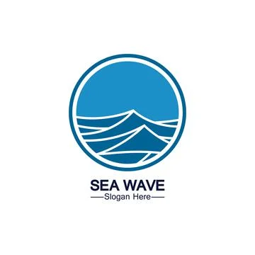 Water wave logo template icon vector illustration design. Wave In Circle Shap Illustrazione stock