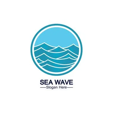 Water wave logo template icon vector illustration design. Wave In Circle Shap Stock Illustration