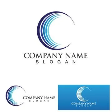 Water wave logo template icon vector illustration design. Wave In Circle Shap Illustrazione stock