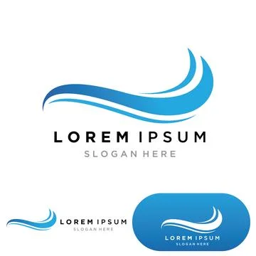 Water wave logo template icon vector illustration design. Wave In Circle Shap イラスト素材