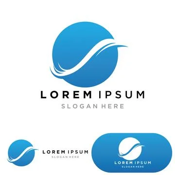 Water wave logo template icon vector illustration design. Wave In Circle Shap Stock Illustration