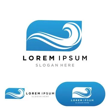 Water wave logo template icon vector illustration design. Wave In Circle Shap Stock Illustration