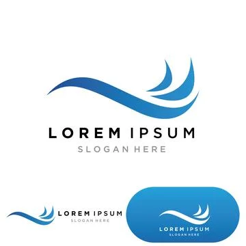 Water wave logo template icon vector illustration design. Wave In Circle Shap Stock Illustration