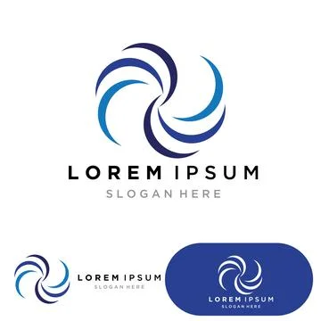 Water wave logo template icon vector illustration design. Wave In Circle Shap Illustrazione stock