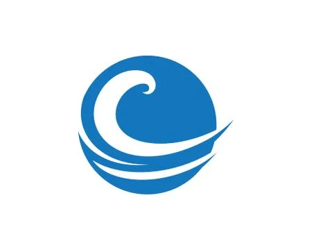 Water Wave Logo Template Stock Illustration