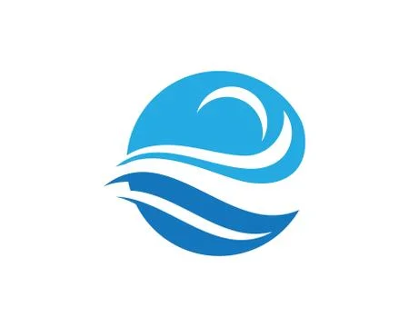 Water Wave Logo Template Stock Illustration