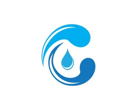 Water Wave Logo Template Stock Illustration