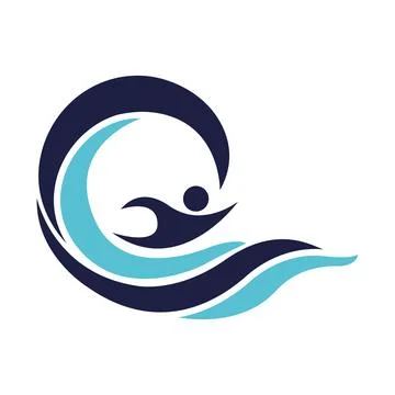 Water wave logo template Ocean wave modern logo design concept Stock Illustration