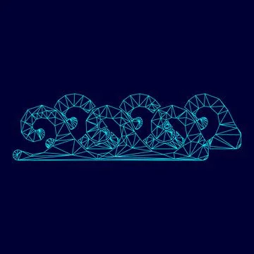 Water wave low poly triangulation triangulated polygonal electric cyan blue v Stock Illustration