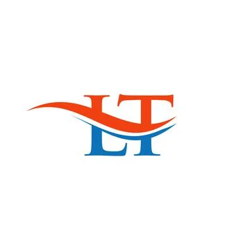 Water Wave LT Logo Vector. Swoosh Letter LT Logo Design for business and comp Stock Illustration