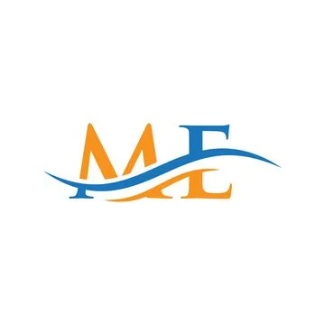Water Wave ME Logo Vector. Swoosh Letter ME Logo Design for business and comp Stock Illustration