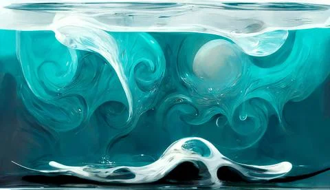 Water wave in the ocean. Wave underwater. Stock Illustration
