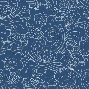 Water wave seamless background. Stock Illustration