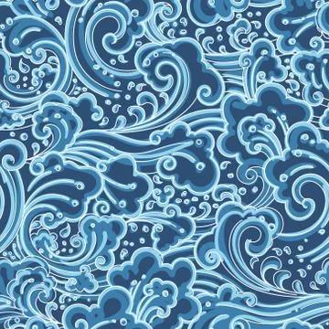 Water wave seamless background. Stock Illustration