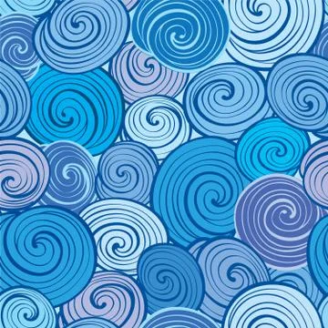 Water wave seamless pattern Abstract geometric cloud background Stock Illustration