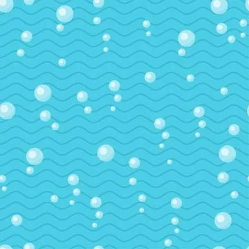 Water wave seamless pattern with air bubbles Illustrazione stock