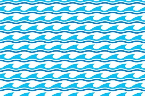 Water wave seamless patterns Stock Illustration