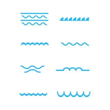 Water wave set vector design template illustration 스톡 일러스트