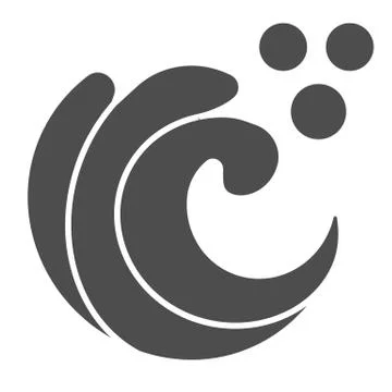 Water wave solid icon. Sea wave vector illustration isolated on white. Splash イラスト素材