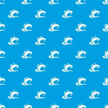 Water wave splash pattern seamless blue Stock Illustration