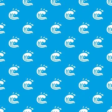 Water wave splash pattern seamless blue Illustrazione stock