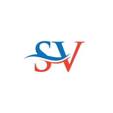 Water Wave SV Logo Vector. Swoosh Letter SV Logo Design for business and comp Stock Illustration