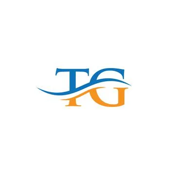 Water Wave TG Logo Vector. Swoosh Letter TG Logo Design for business and comp Stock Illustration