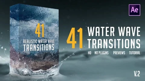 Water Wave Transitions Pack Stock After Effects