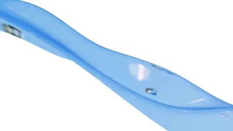 Water wave transparent surface with bubbles, 3D illustration イラスト素材