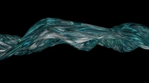Water wave transparent surface with bubbles, 3D illustration Illustrazione stock