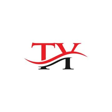 Water Wave TY Logo Vector. Swoosh Letter TY Logo Design for business and comp Illustrazione stock