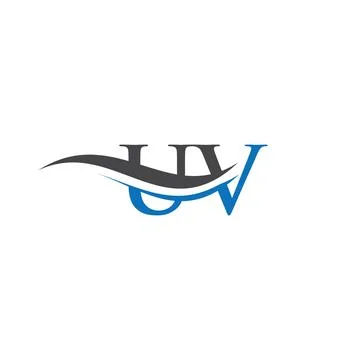 Water Wave UV Logo Vector. Swoosh Letter UV Logo Design for business and comp Stock Illustration