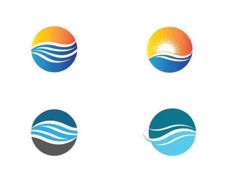 Water wave vector icon Stock Illustration