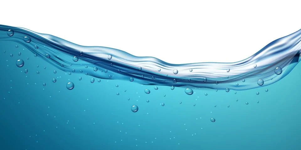 Water wave vector sea background. Blue water isolated surface underwater Stock Illustration