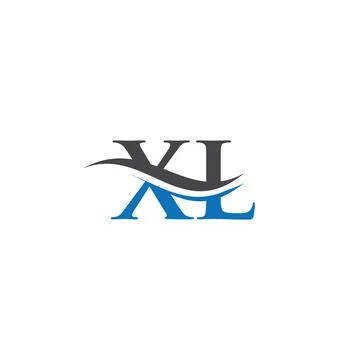 Water Wave XL Logo Vector. Swoosh Letter XL Logo Design for business and comp Stock Illustration