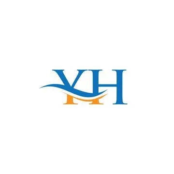 Water Wave YH Logo Vector. Swoosh Letter YH Logo Design for business and comp Stock Illustration