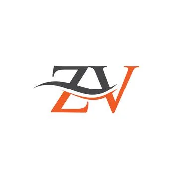 Water Wave ZV Logo Vector. Swoosh Letter ZV Logo Design for business and comp Stock Illustration