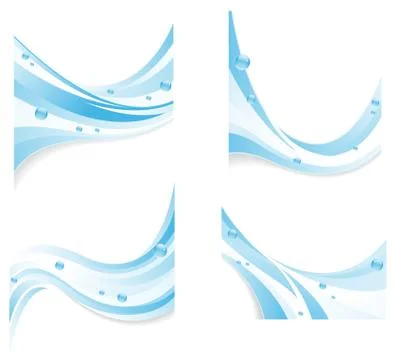 Water waves abstract elements Stock Illustration
