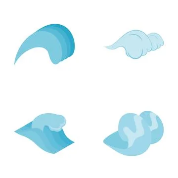 Water waves and splash creating abstract blue liquid forms Stock Illustration