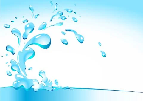 Water waves and splashes Stock Illustration