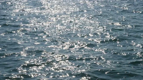 Water waves with blur of sun reflection Stock Footage