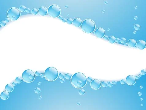 Water waves with bubbles. Stock Illustration