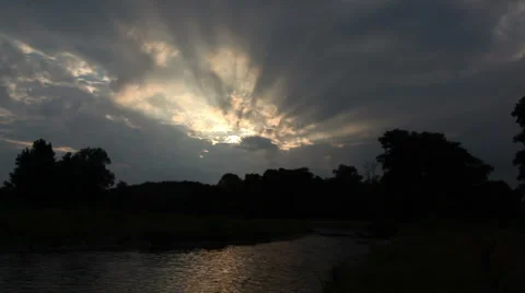 Water waves dark river background reflections under sunset timelapse 스톡 동영상 1069725
