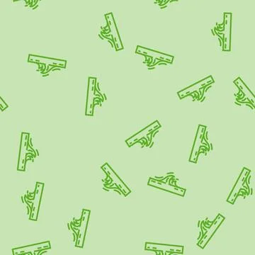 Water waves disaster line vector seamless pattern Illustrazione stock