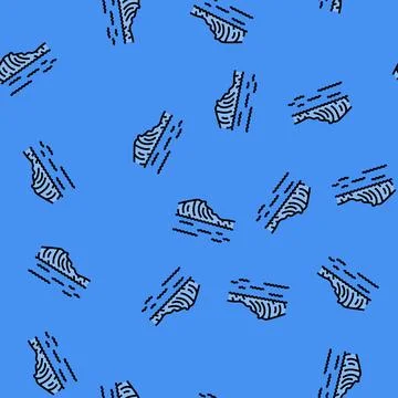 Water waves disaster vector seamless pattern Stock Illustration