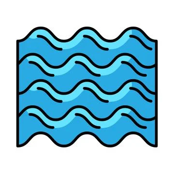 Water waves icon. Aqua or liquid thin line illustration. Stock Illustration