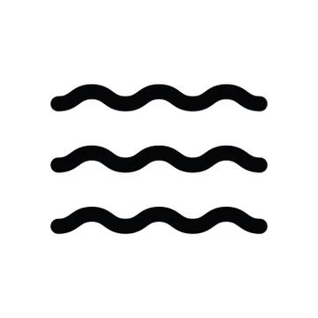 Water waves icon black vector sign Stock Illustration