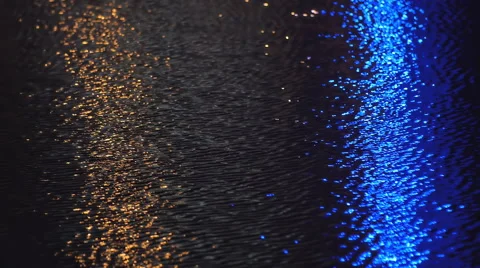 Water Waves Light Reflect Left Yellow Right Blue Background Stock Footage 46138465