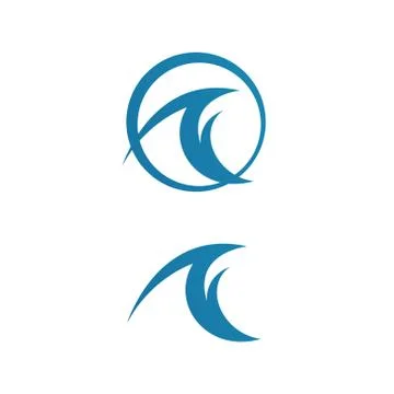 Water Waves logo Design of blue ocean sign Vector icon Template Stock Illustration